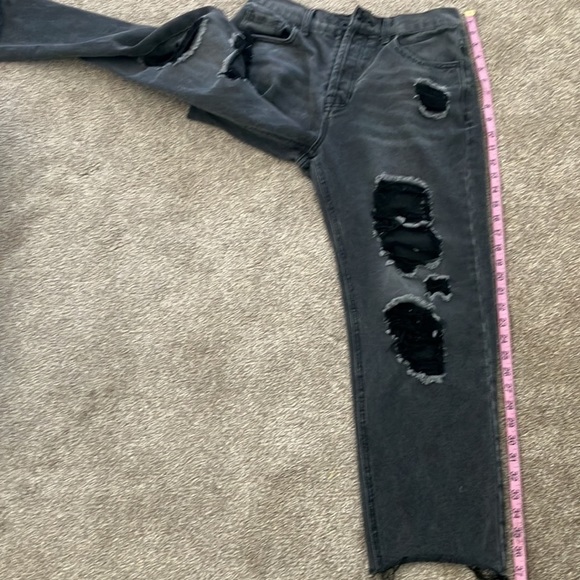 Blue Savvy Grey High Rise Black Destroyed Jeans Size 9/29 - Picture 9 of 9